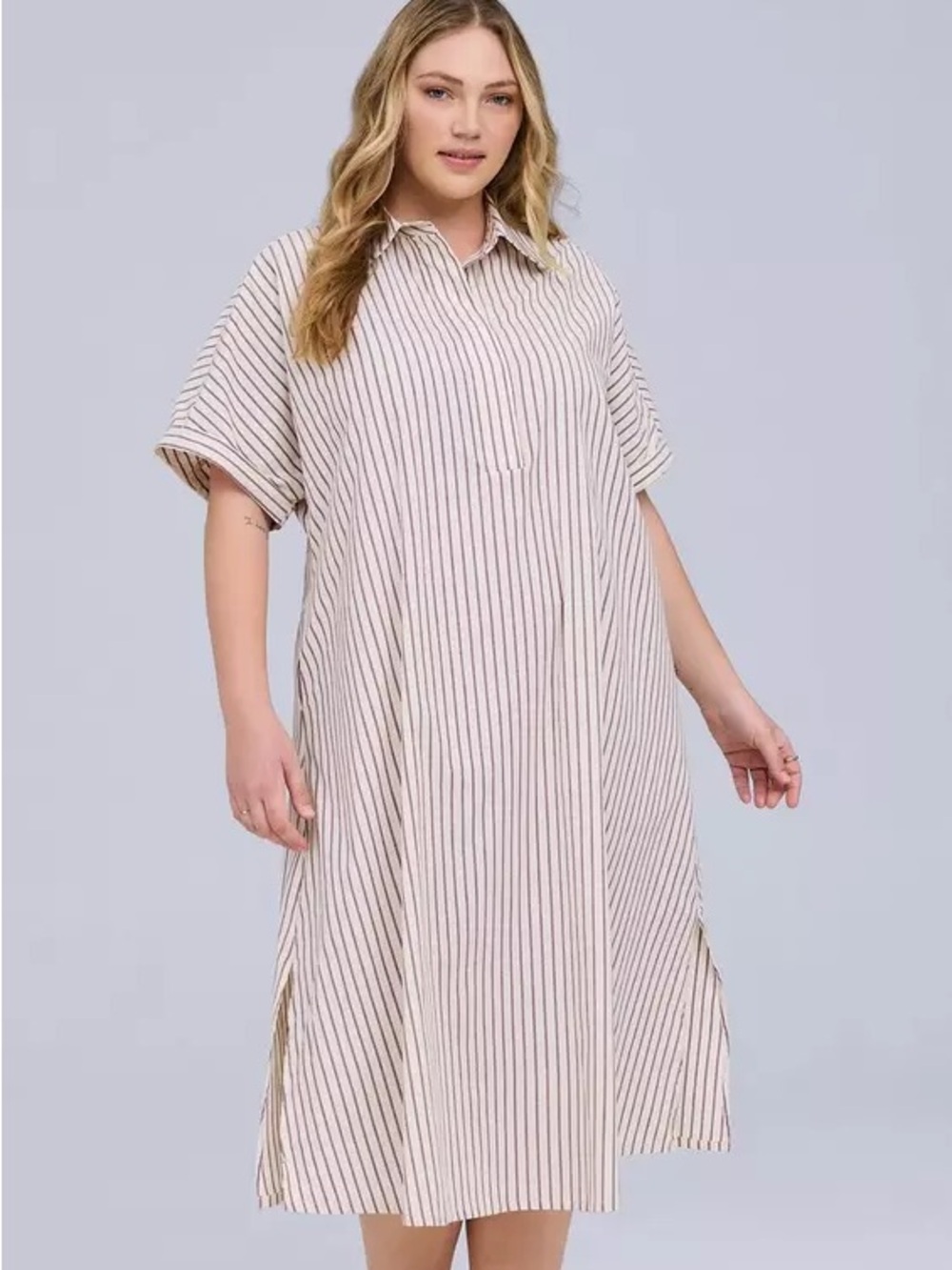 Belle Isle midi popover dolman dress - Picture 2 of 8